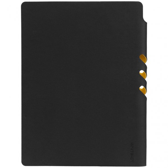 Ежедневник Flexpen Black, недатированный, черный с желтым 