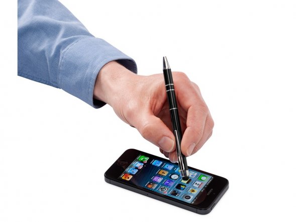 Ручка-стилус шариковая Charleston, черный, черные чернила 