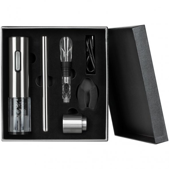 Винный набор Wine Diesel, серебристый 