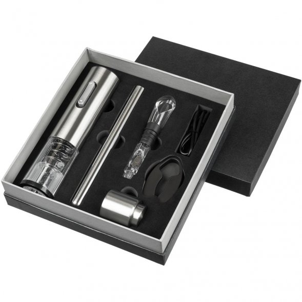 Винный набор Wine Diesel, серебристый 