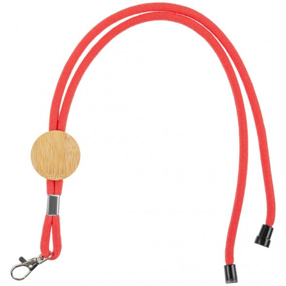 Шнурок для бейджа Tube Wood, красный 