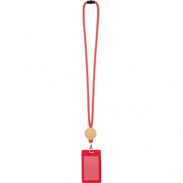Шнурок для бейджа Tube Wood, красный 