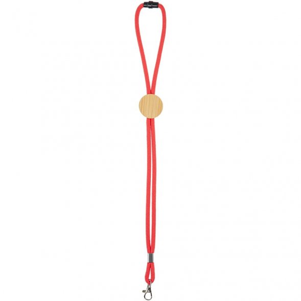 Шнурок для бейджа Tube Wood, красный 