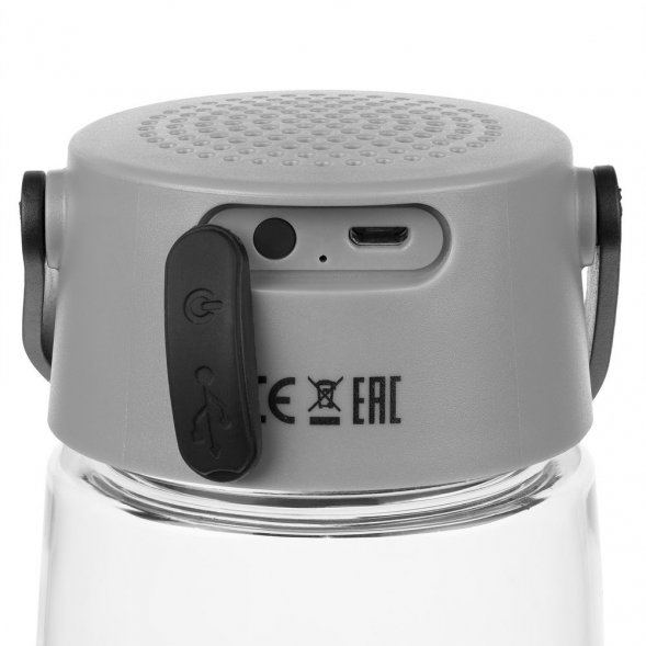 Бутылка для воды Torsta Light с колонкой и светильником, серая 