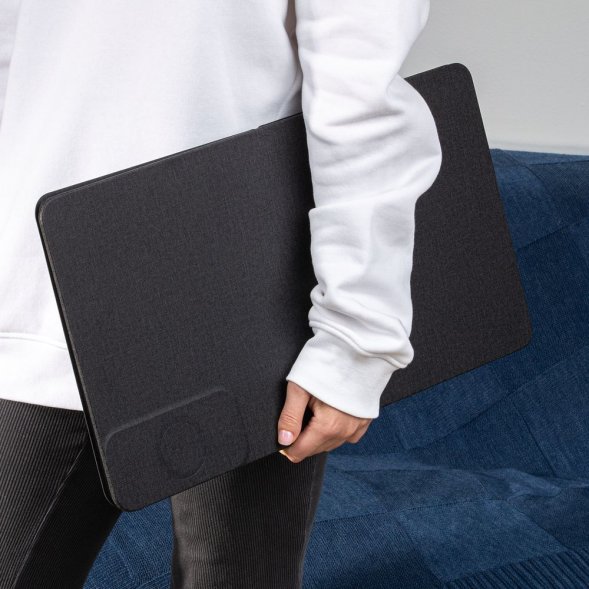Складной стол для ноутбука с беспроводной зарядкой Kickstand Table, серый 