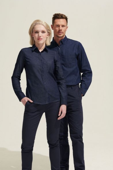 Рубашка женская Barry Women, синяя (деним) 