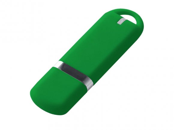 USB-флешка на 2 ГБ с покрытием soft-touch, зеленый 