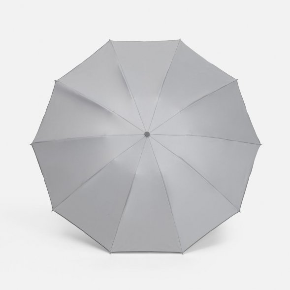 Зонт обратного сложения с ручкой-карабином Foldberry, серый 