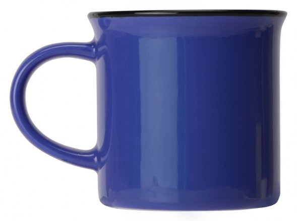 Кружка Countryside S с черным ободком, белая внутри, цветная снаружи, синий 