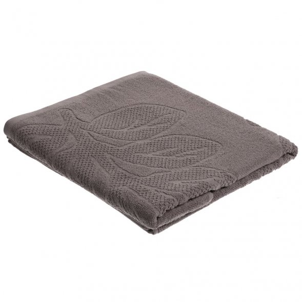 Полотенце махровое «Флора», большое, коричневое (шитаки) 