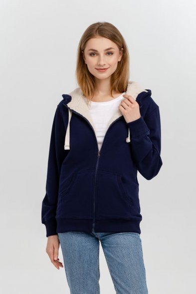 Толстовка на молнии Kulonga Sherpa, темно-синяя 