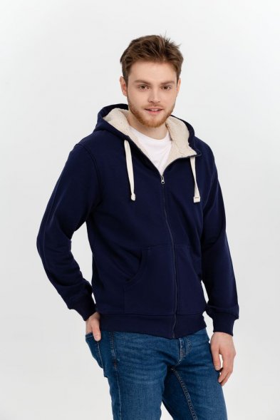 Толстовка на молнии Kulonga Sherpa, темно-синяя 