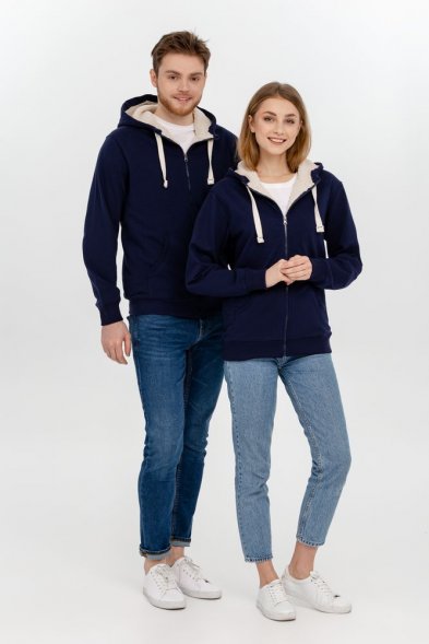 Толстовка на молнии Kulonga Sherpa, темно-синяя 
