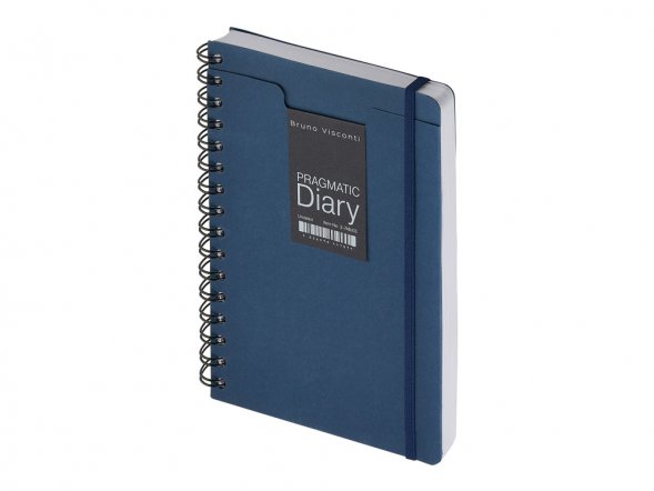 Ежедневник недатированный на гребне А5 Pragmatic, темно-синий 