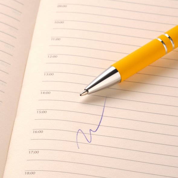 Шариковая ручка Alpha, желтая 