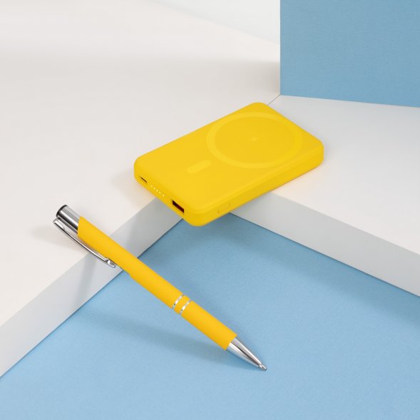 Шариковая ручка Alpha, желтая 