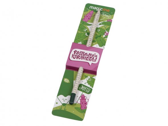 Растущий карандаш с семенами мяты 