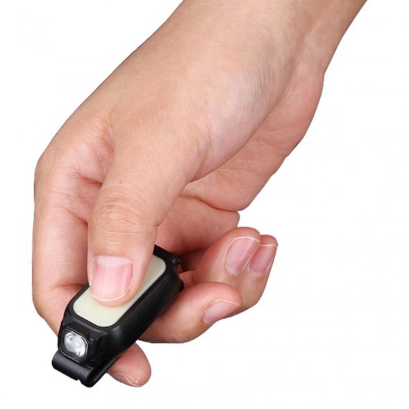 Фонарик на клипсе E-Lite, черный 