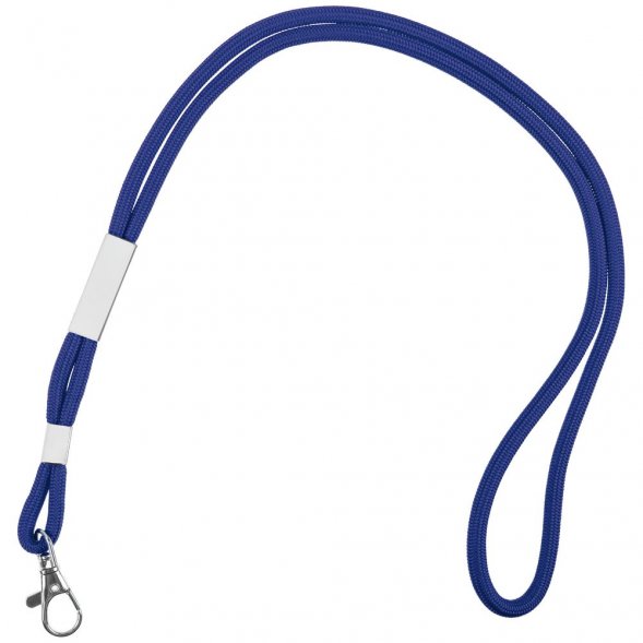 Шнурок для бейджа Tube Metal, синий 