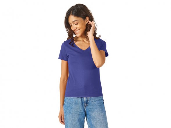 Футболка Heavy Super Club женская с V-образным вырезом, кл.синий 