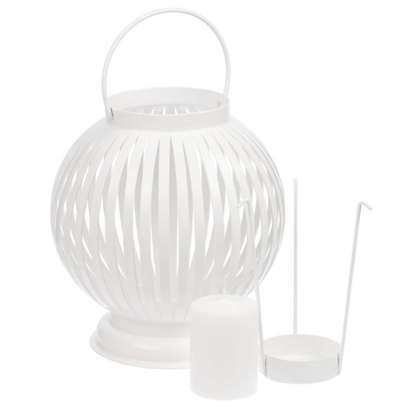 Интерьерный фонарь-подсвечник Villatic, средний, белый 