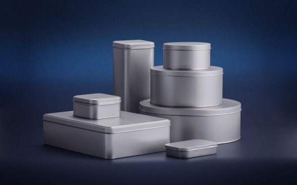 Коробка Pragmax S, квадратная, серебристая 