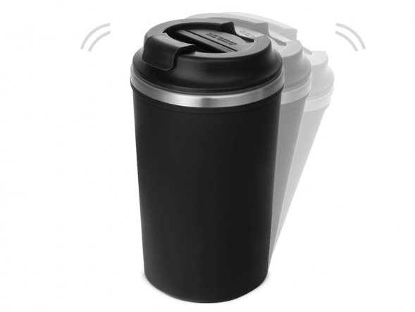 Герметичная термокружка на присоске Kick, 350 мл, черный 
