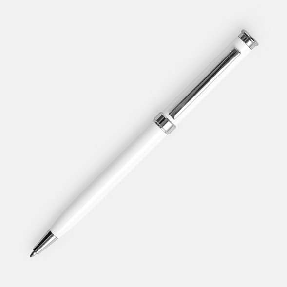 Ручка шариковая Finn Chrome, белая 