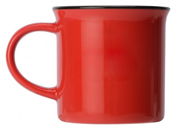 Кружка Countryside S с черным ободком, белая внутри, цветная снаружи, красный 