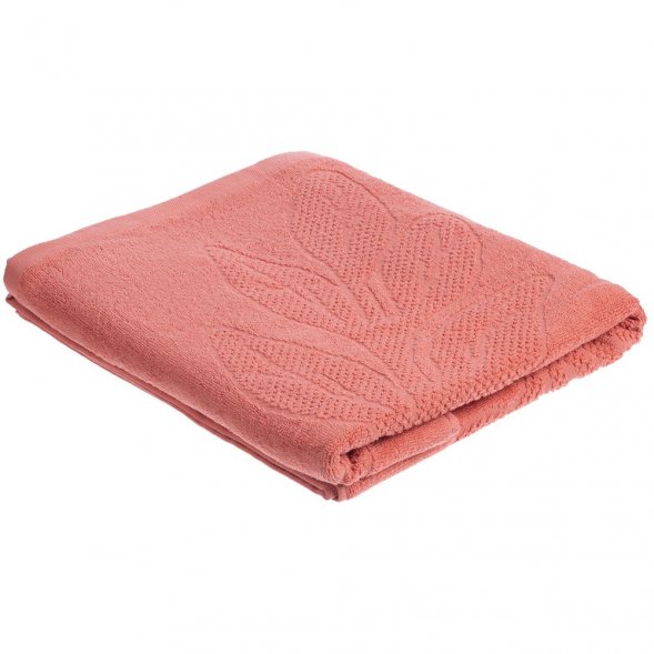 Полотенце махровое «Флора», большое, оранжевое (персиковое эхо) 