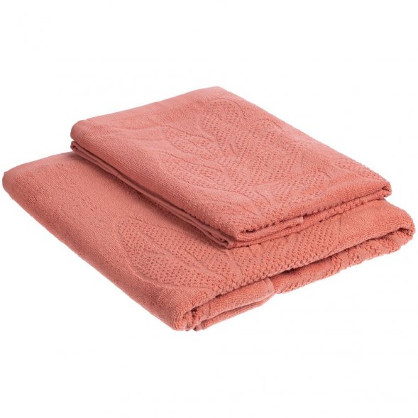 Полотенце махровое «Флора», большое, оранжевое (персиковое эхо) 