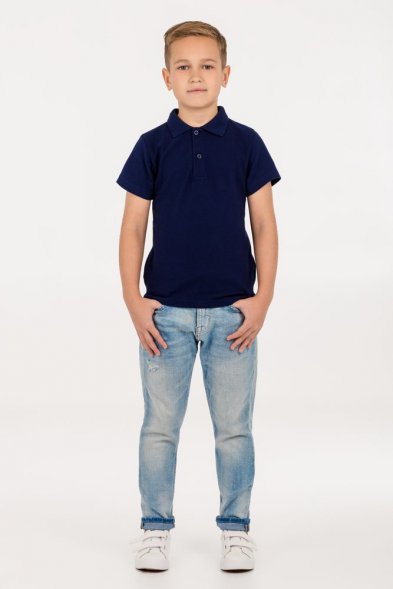Рубашка поло детская Virma Kids, темно-синяя 
