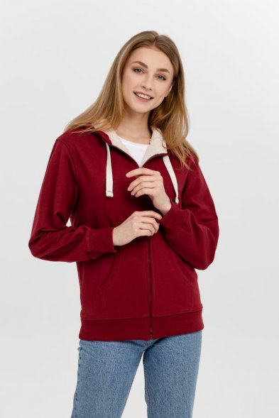 Толстовка на молнии Kulonga Sherpa, бордовая 