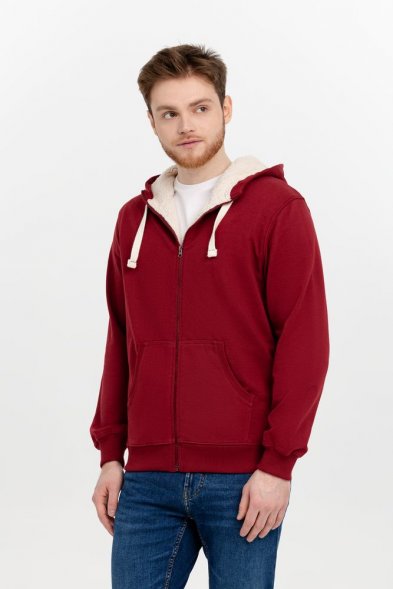 Толстовка на молнии Kulonga Sherpa, бордовая 