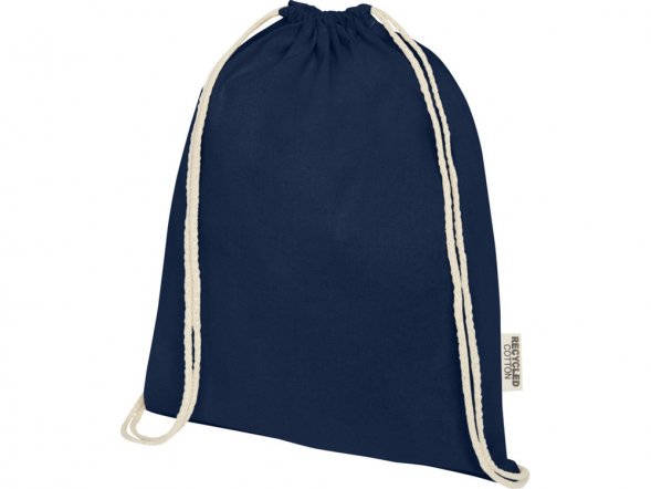 Oregon сумка-кисет из переработанного хлопка, сертифицированного согласно GRS, плотностью 140 г/м² - Темно - синий 