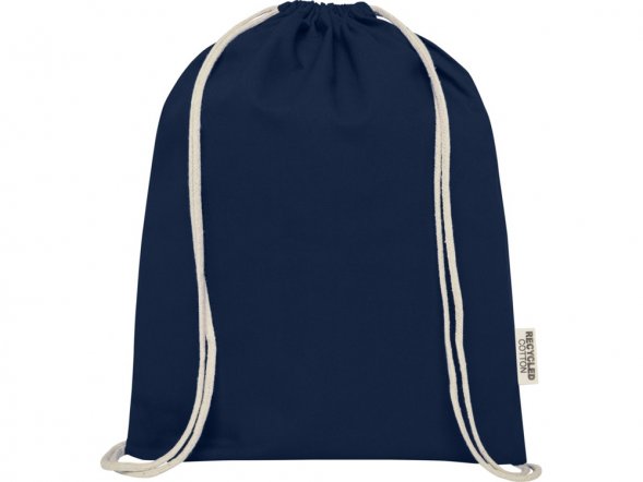 Oregon сумка-кисет из переработанного хлопка, сертифицированного согласно GRS, плотностью 140 г/м² - Темно - синий 