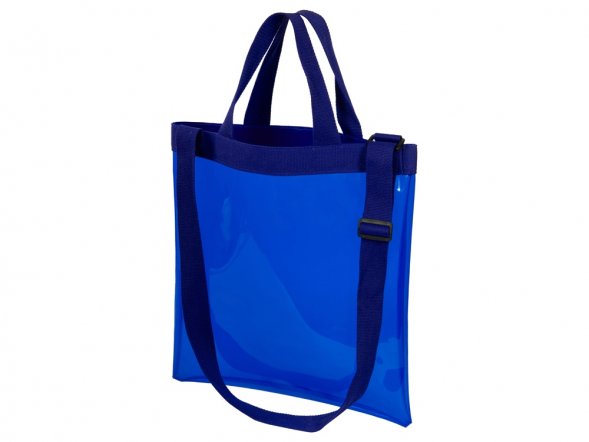 Сумка Frank из прозрачного пластика с регулирующейся лямкой, синий 