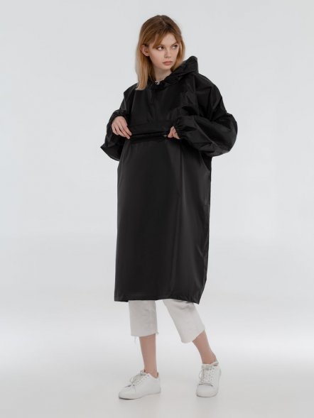 Дождевик-анорак Alatau, черный, единый размер 