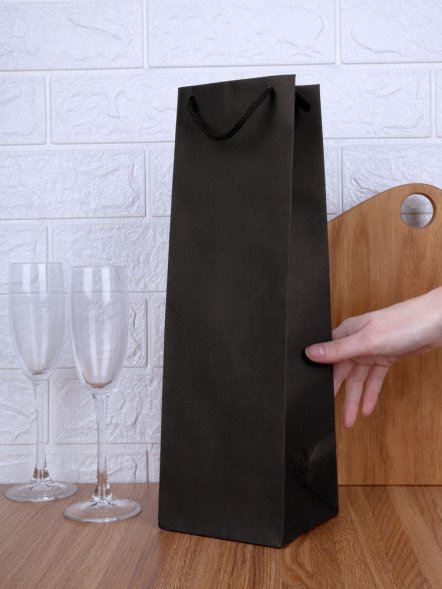Пакет под бутылку Vindemia, черный 