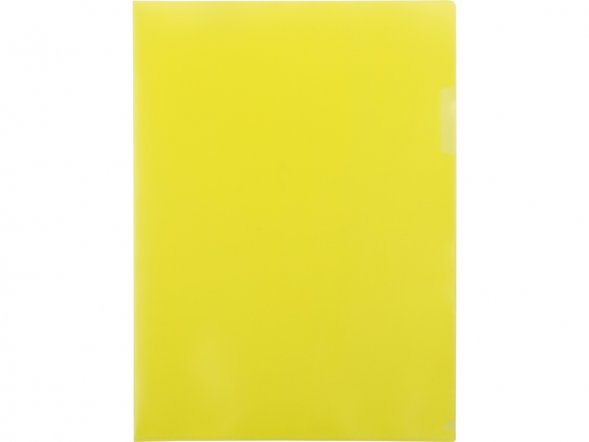 Папка- уголок, для формата А4, плотность 180 мкм, желтый матовый 