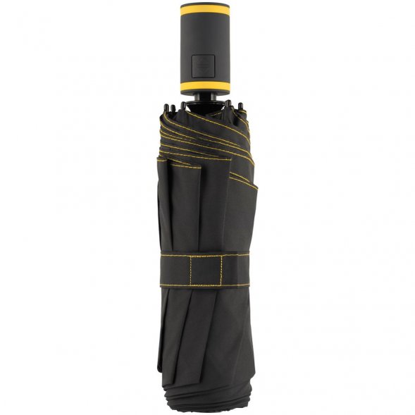 Зонт складной AOC Mini с цветными спицами, желтый 