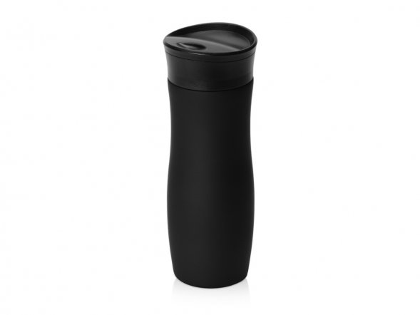 Вакуумная термокружка с кнопкой Streamline, Waterline, soft-touch, черный 