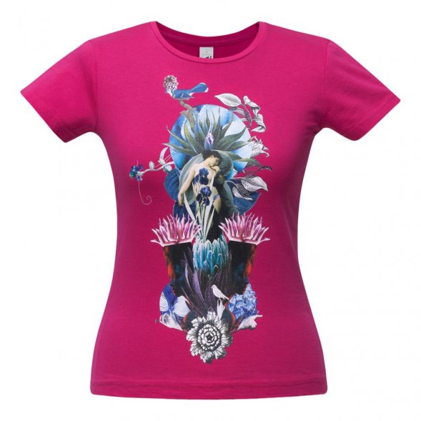 Футболка женская Beauty Sleep, ярко-розовая (фуксия) 