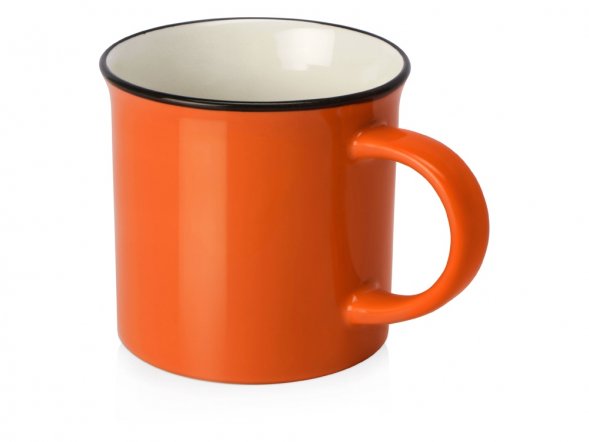 Кружка Countryside S с черным ободком, белая внутри, цветная снаружи, оранжевый 