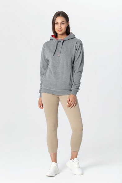 Двусторонняя толстовка Revers, серая с красным 