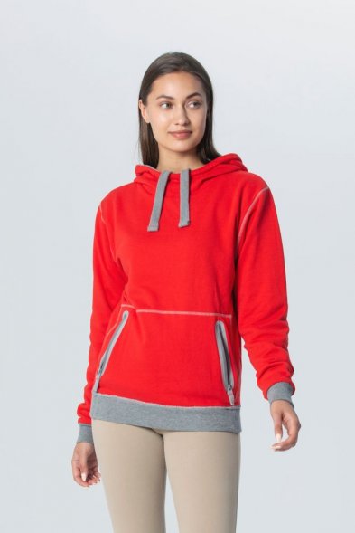 Двусторонняя толстовка Revers, серая с красным 