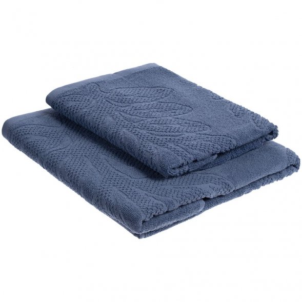 Полотенце махровое «Флора», большое, синее 