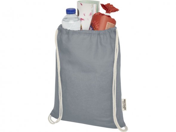 Oregon сумка-кисет из переработанного хлопка, сертифицированного согласно GRS, плотностью 140 г/м² - Серый 