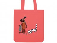 Сумка из плотного хлопка Жил-был Пес, 220 г/м2, коралловый
