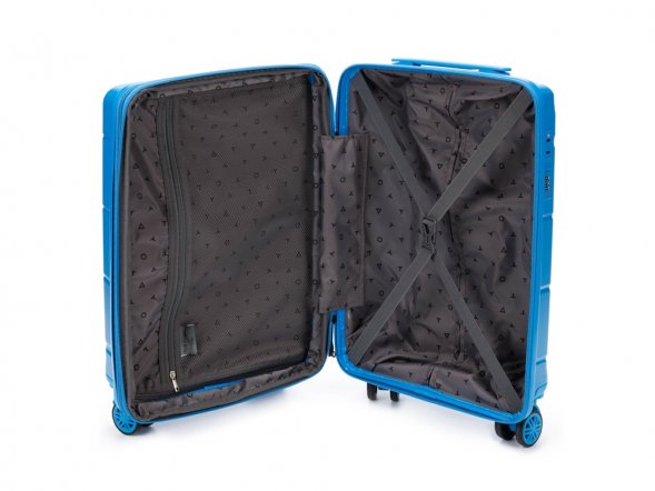 Чемодан TORBER В Отпуск, синий, полипропилен, 36 х 21,5 х 55 см, 38 л 